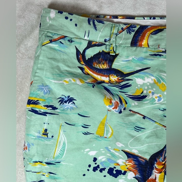 Polo Ralph Lauren Linen Blend 38W 6” Inseam Classic Fit Green Flat Front Shorts - Picture 4 of 10